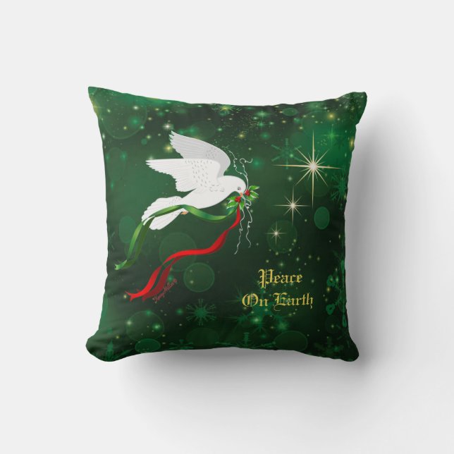 Coussin White Christmas Dove (Recto)