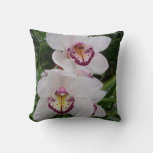 Coussin White Orchids Beautiful Tropical Flowers