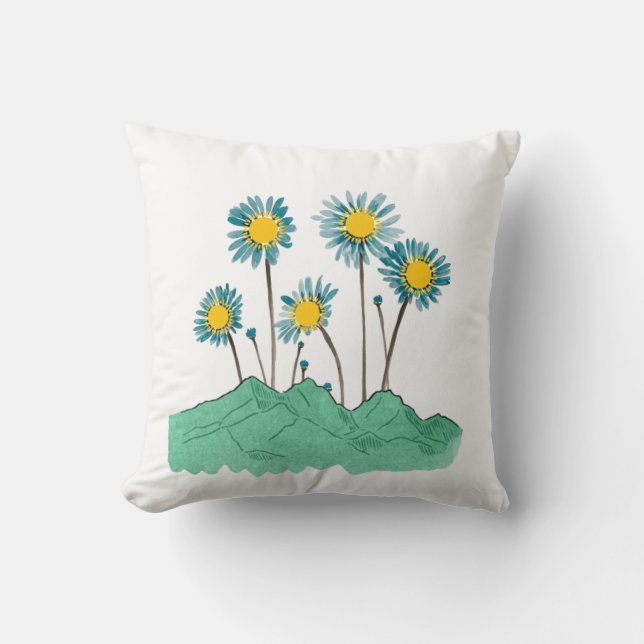 Coussin White Pillow with Kazakhstan Cultural Design (Recto)