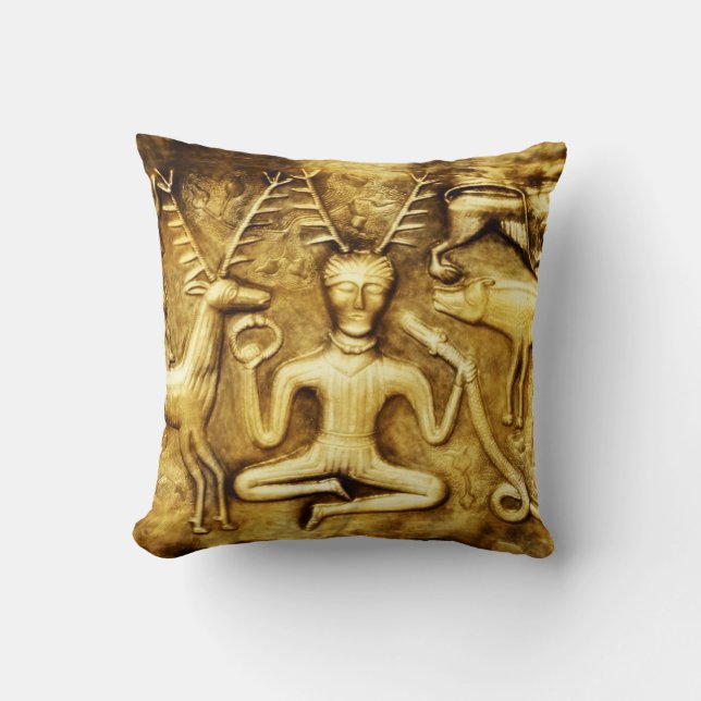 Coussin Wicca Rustica : Chaudron Cernunnos de Gundestrup (Recto)