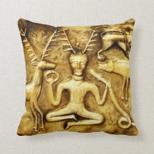 Coussin Wicca Rustica : Chaudron Cernunnos de Gundestrup