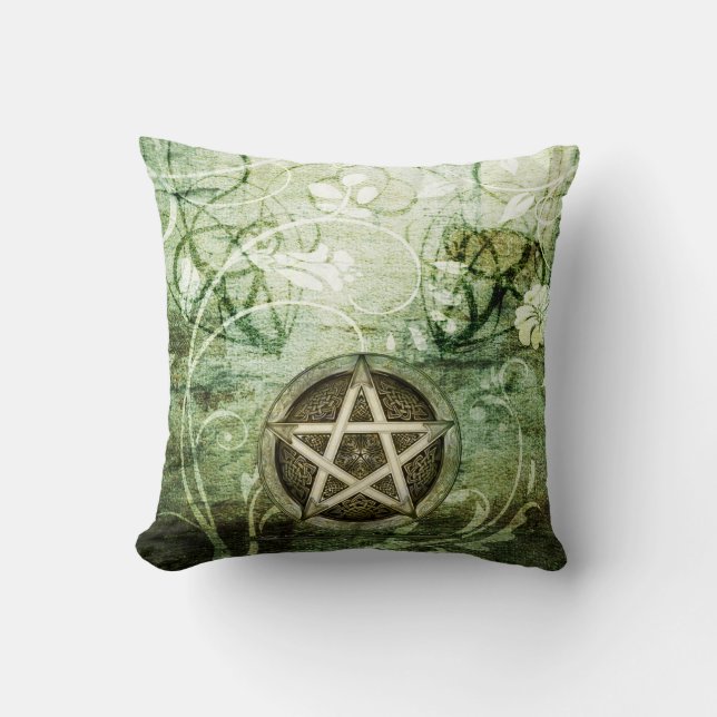 Coussin Wicca Rustica : Pentagramme de région boisée (Recto)