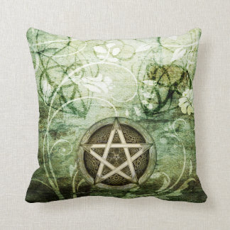 Coussin Wicca Rustica : Pentagramme de région boisée