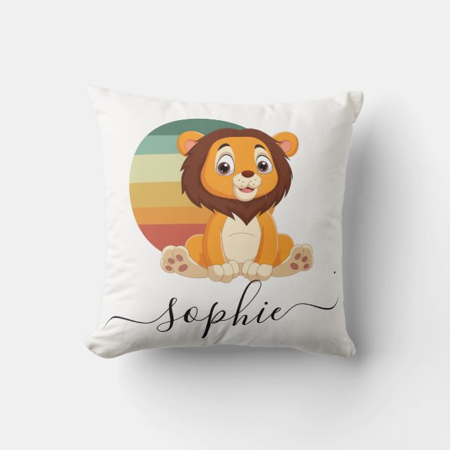 Coussin Wild Jungle Safari Animaux bébé Toison Blanche (Recto)