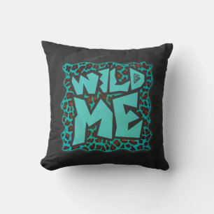 Coussin Wild Me Design léopard Brown et Turquoise