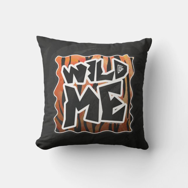 Coussin Wild Me Tiger Hot orange et noir (Recto)