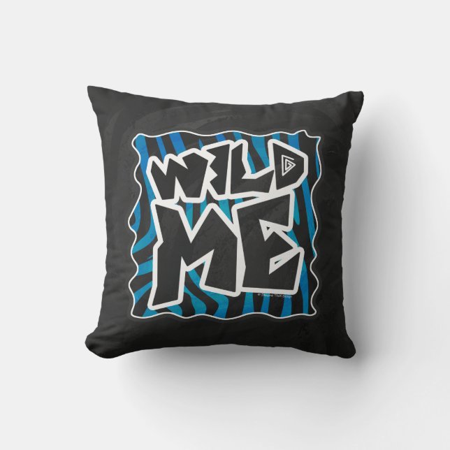 Coussin Wild Me Zebra Noir et Bleu (Recto)