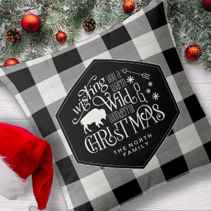 Coussin Wild Wonderful Christmas Black Buffalo Plaid ID604