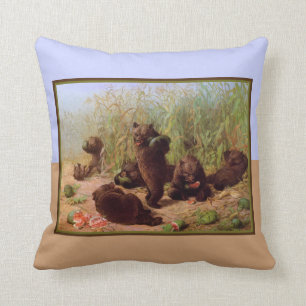 Coussin William H. Barbe - Ours dans le Patch de la pastèq