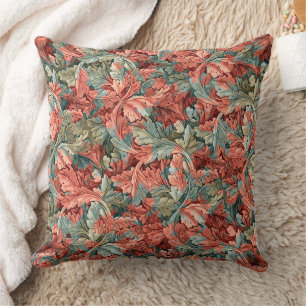 Coussin William Morris Acanthe Rouille Rouge Sauge Vert