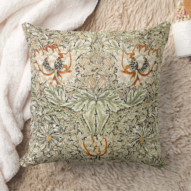 Coussin William Morris Antique Chèvrefeuille Floral Classi (Couverture)