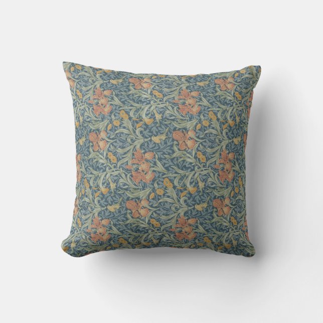 Coussin William Morris Art Décoratif Iris Motif (Recto)