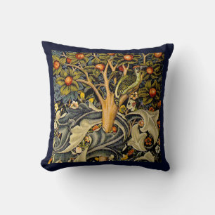 Coussin William Morris Bois de Pic Tapisserie Oiseaux Flor