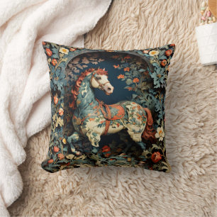 Coussin William Morris Cheval blanc Jeu d'oreiller