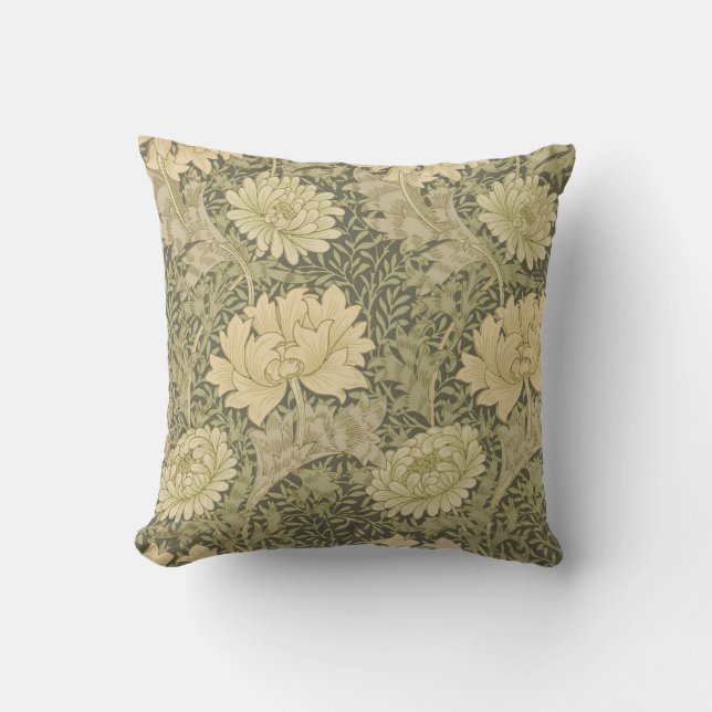 Coussin William Morris Chrysanthemum Fleur d'âge (Recto)
