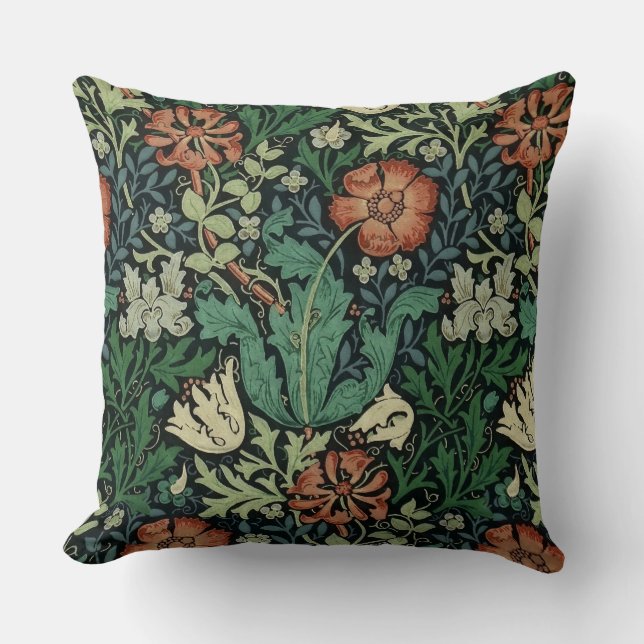 Coussin William Morris Compton Floral Art Nouveau Motif (Recto)