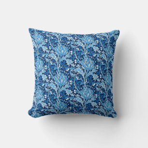 Coussin William Morris Damask, Navy & White