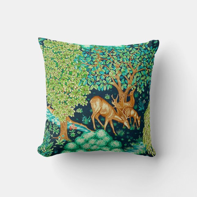 Coussin William Morris Deer par une Tapisserie Brook Impri (Recto)