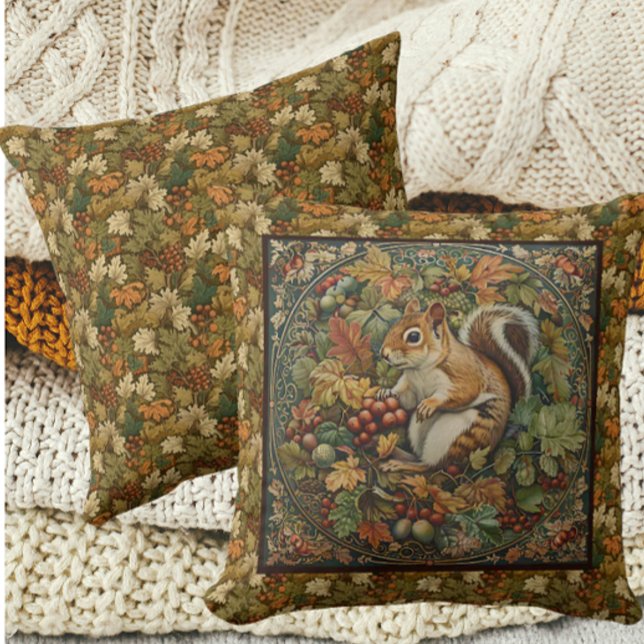 Coussin William Morris Feuilles Et Baies D'automne De Tami (Créateur téléchargé)