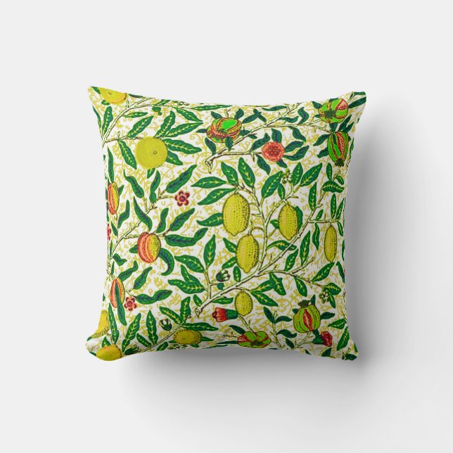 Coussin William Morris Fruit exotique, Citron jaune (Recto)