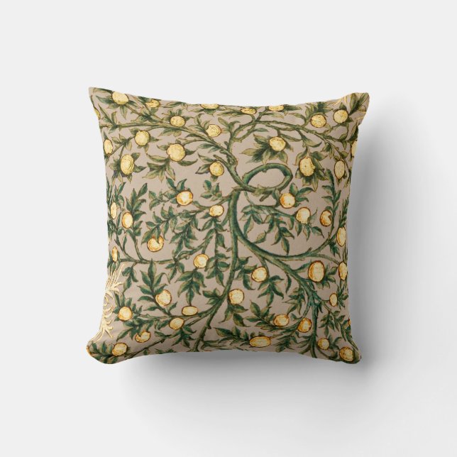 Coussin William Morris Fruit Floral Jardin Fleur Classique (Recto)