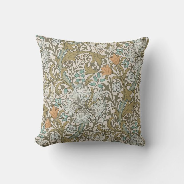Coussin William Morris Golden Lily Blue Gold Classic (Recto)