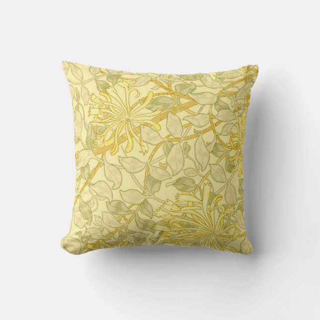 Coussin William Morris - Honeysuckle jaune (Recto)