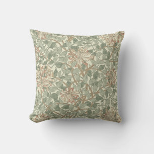 Coussin William Morris Honeysuckle Vert Floral
