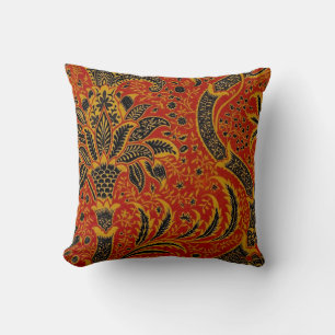 Coussin William Morris Inde Floral rouge