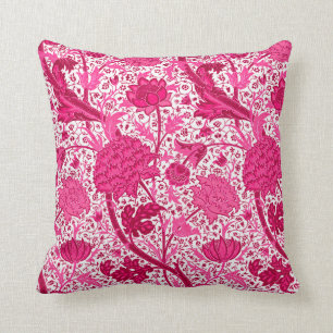 Coussin William Morris Jacobean Floral, Fuchsia Pink