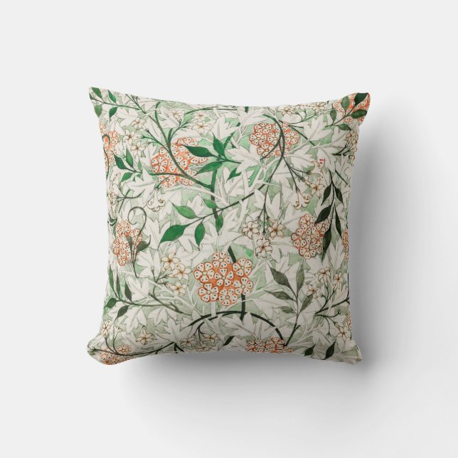 Coussin William Morris Jardin de Jasmin Fleur Classique (Recto)