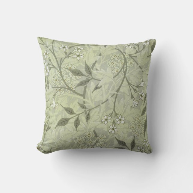 Coussin William Morris Jasmine Botanique Antique Vintage (Recto)