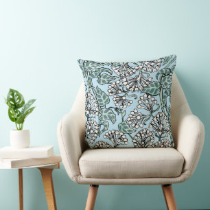 Coussin William Morris Jasmine et Motif Feuille