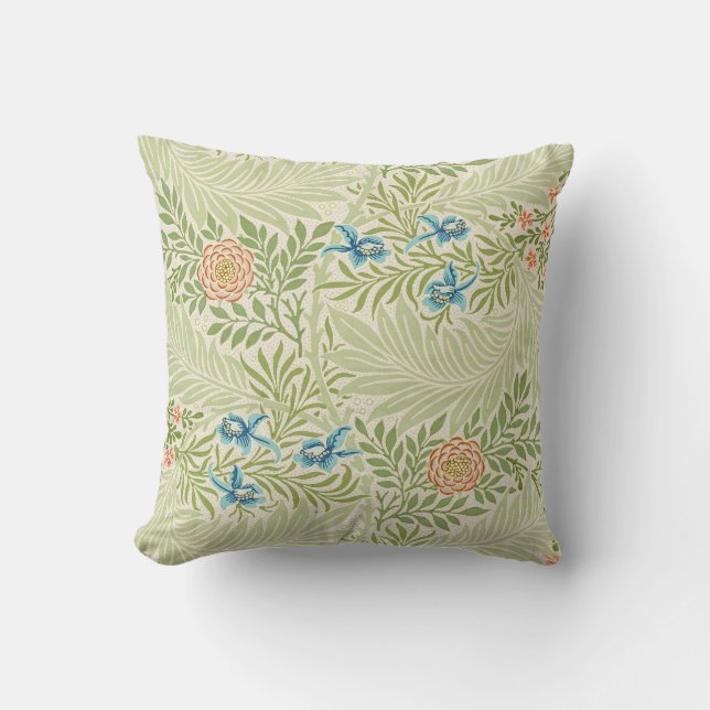 Coussin William Morris Larkspur Motif floral (Recto)