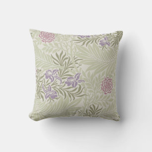 Coussin William Morris Lavender & Motif Larkspur rose