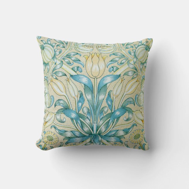 Coussin William Morris Lily et grenade Floral (Recto)