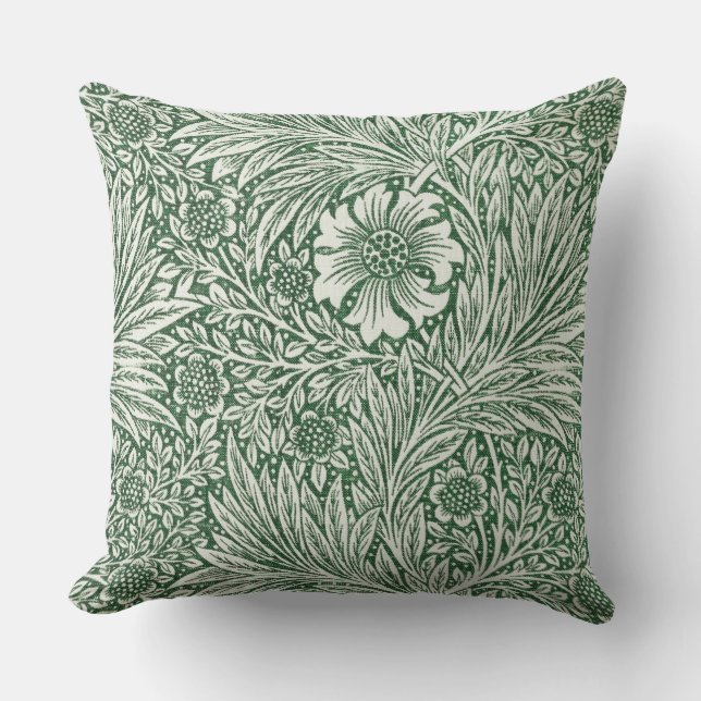 Coussin william morris marigold fleurs vertes (Recto)