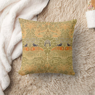 Coussin William Morris Paon Dragon Arts et Métiers Vintage