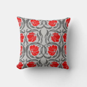 Coussin William Morris Pimpernel, Silver Grey et Red