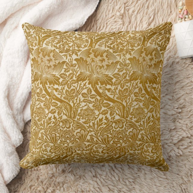 Coussin William Morris Rose & Chardon Floral Doré (Couverture)