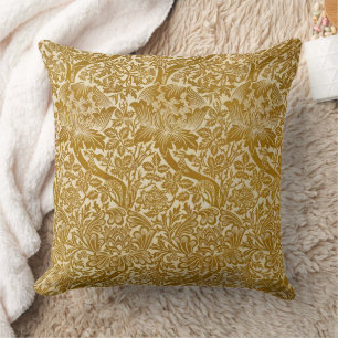 Coussin William Morris Rose & chardon Floral Golden