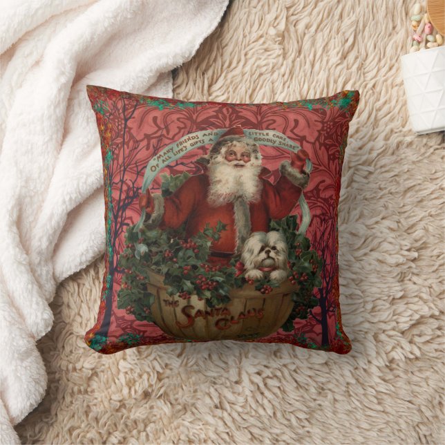 Coussin William * Morris Santa Claus Cranberry Burgundy (Couverture)