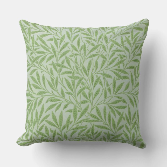 Coussin William Morris Saule Fleur Classique Vert (Recto)