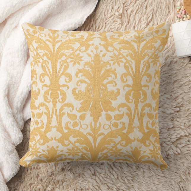 Coussin William Morris Saule & Or Damassé Luxe (Couverture)