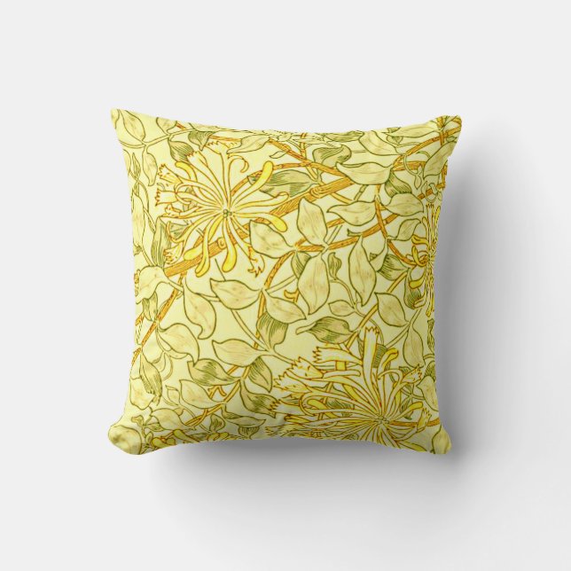 Coussin William Morris - Succès de miel en jaune (Recto)