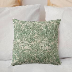 Coussin William Morris Tulip Motif Sage Green