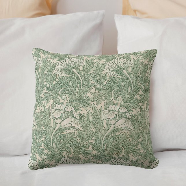 Coussin William Morris Tulip Motif Sage Green (Créateur téléchargé)