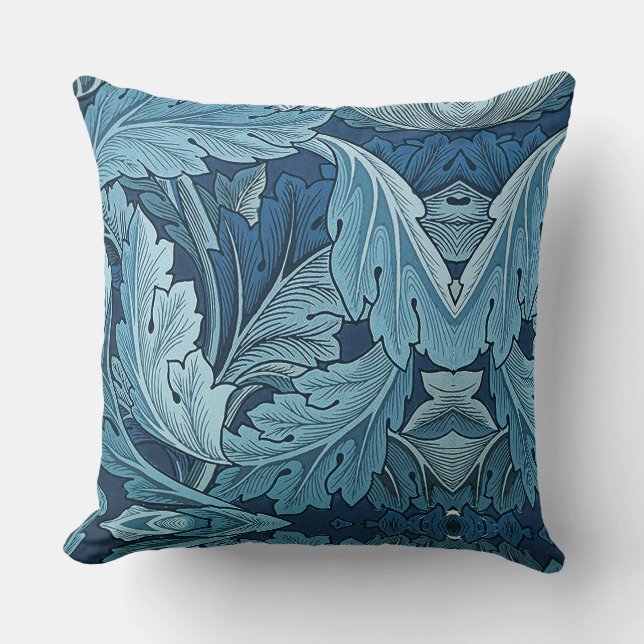 Coussin William Morris Vintage Acanthus Foliage bleu (Recto)