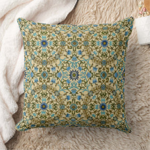 Coussin William Morris Vintage Blue Motif Sans Couture