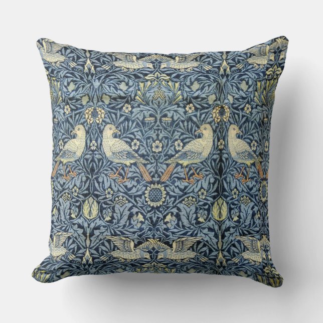 Coussin William Morris Vintage Floral Bird (Recto)